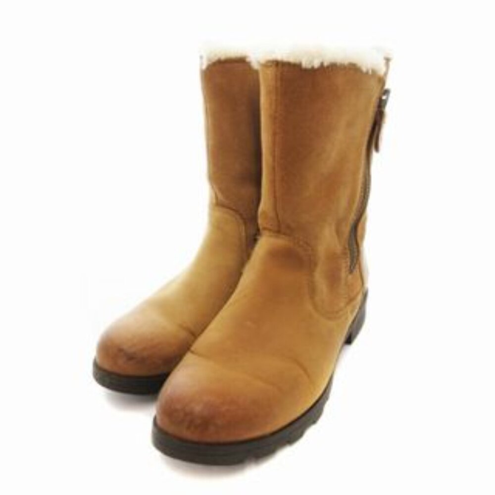 Sorel Women's Tan Emelie Foldover NL3025-224 Leather Side Zip Snow Boot Size 9 - Picture 1 of 7